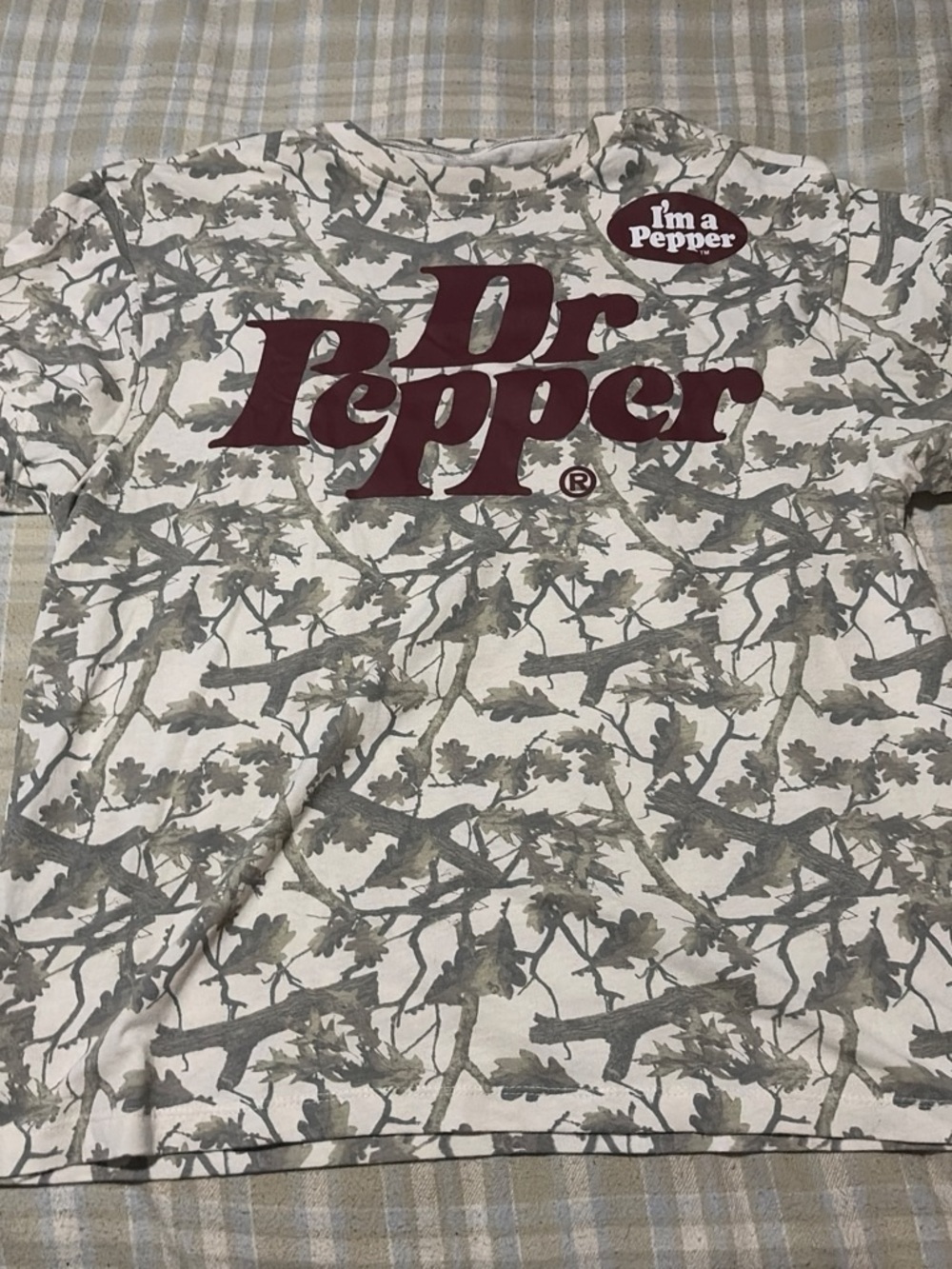 Dr Pepper Women's Short Sleeve Tee in Off-White with Maroon Logo
